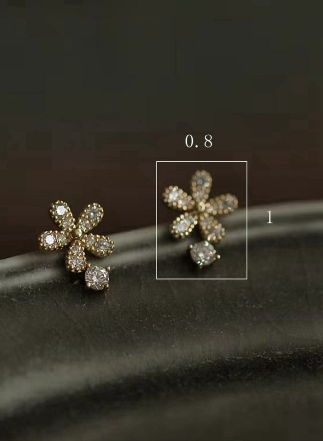 A Pair Of Sterling Silver 925 Earrings 18K Gold Plated Adorned With Diamonds Elegant Versatile For Dates Birthdays Anniversaries Valentine Day Gifts For Girls Women - Image 4