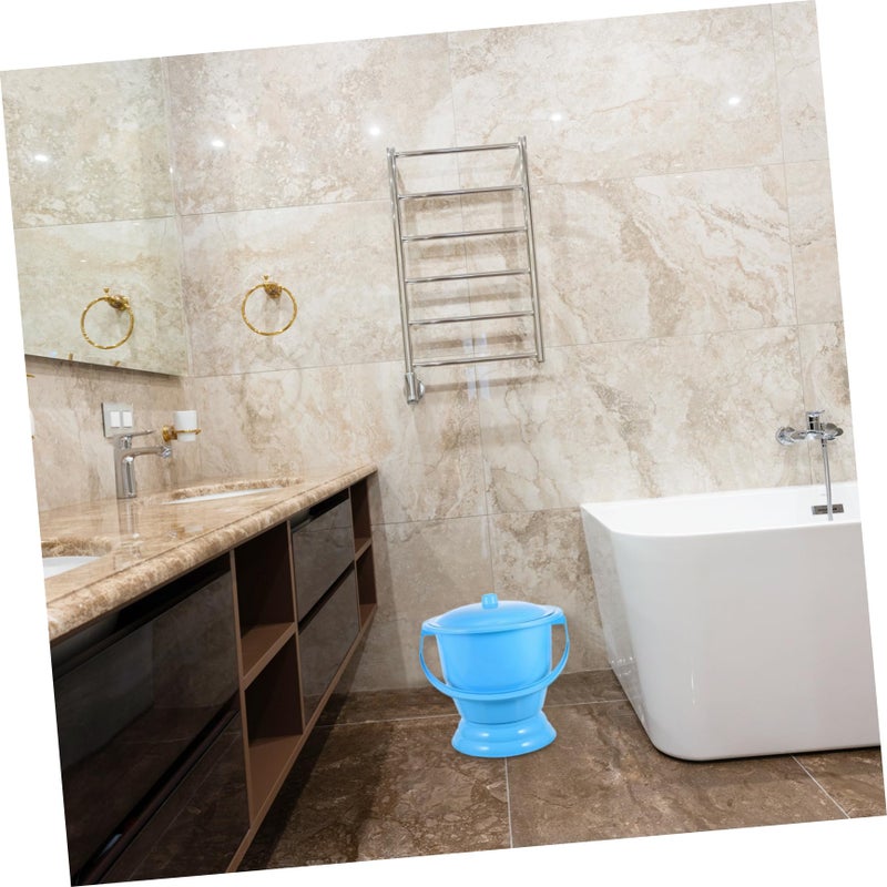 Blue Boys Potty Chair With Handle Portable Camping Urinal Non Slip Base Easy Clean - Image 5