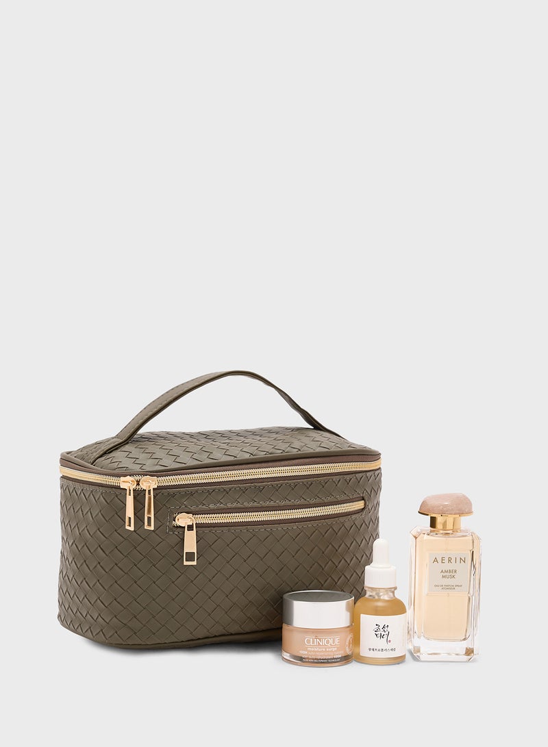 ELLA Weave Pattern Cosmetic Bag - Image 1