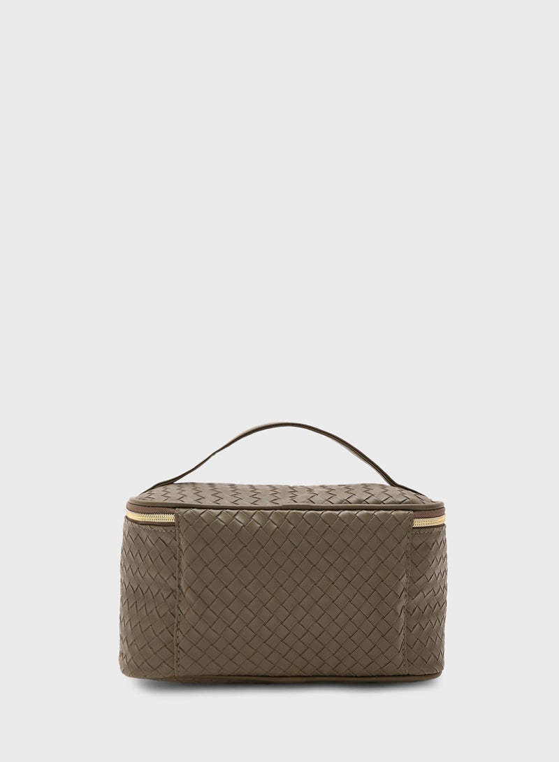 ELLA Weave Pattern Cosmetic Bag - Image 3