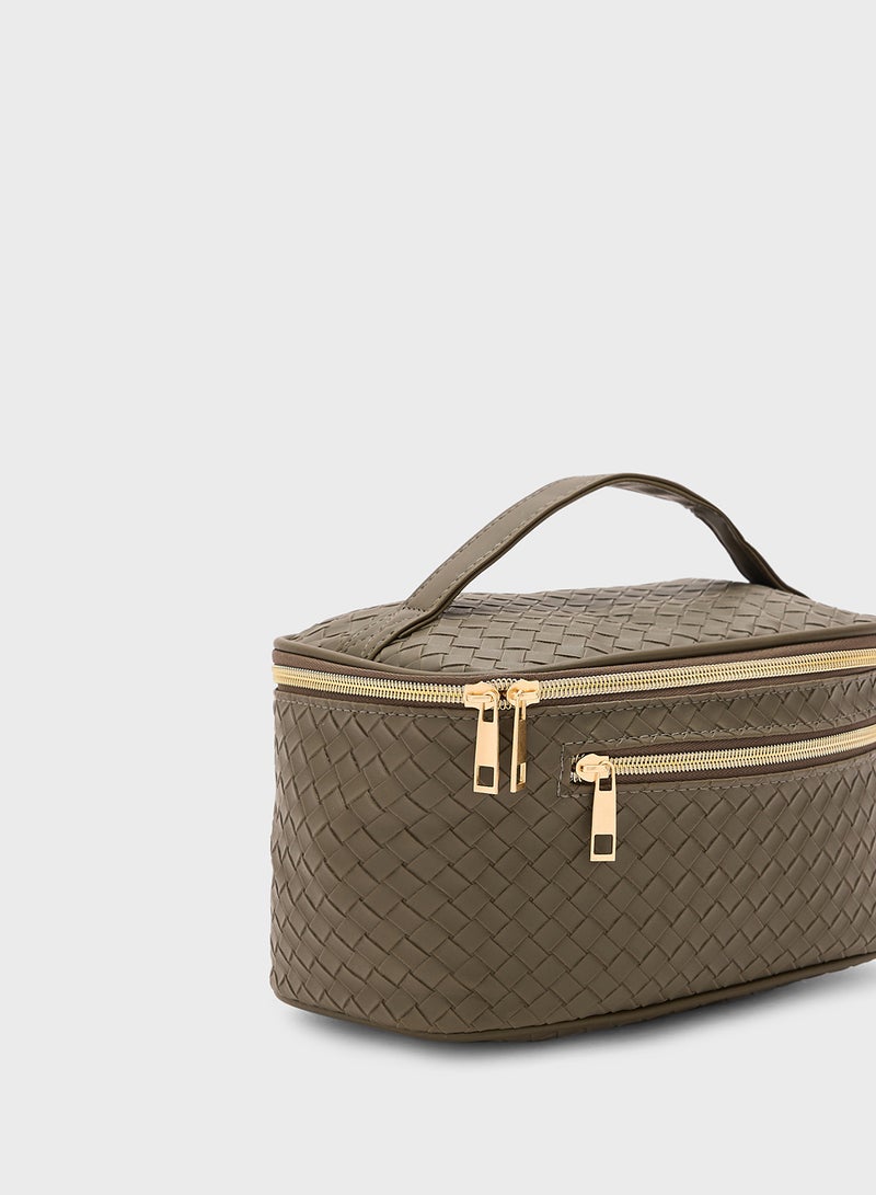 ELLA Weave Pattern Cosmetic Bag - Image 4