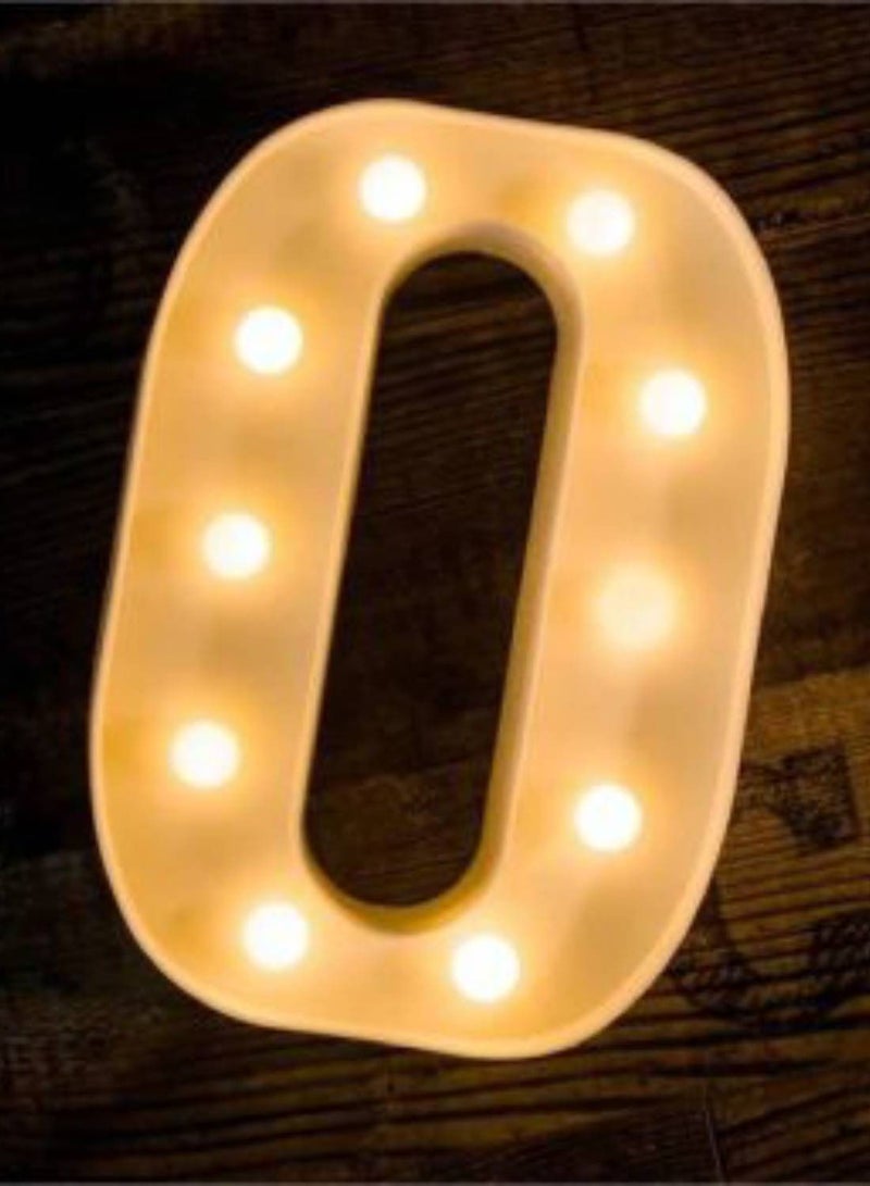 Vitacelli Alphabet LED Letter Lights Light Up Plastic Letters Standing Hanging O ( 8.86in x 6.69in x 1.77inches ) - Image 1
