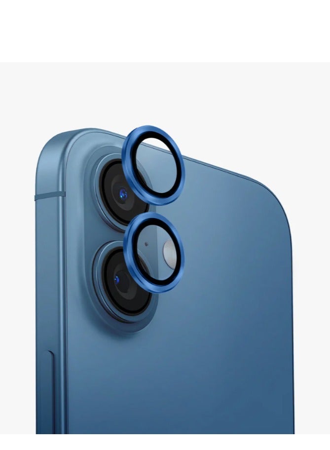 Camera Lens Protector For IPhone 16 & 16+ Plus Tempered Glass Aluminum Alloy - Sira Blue