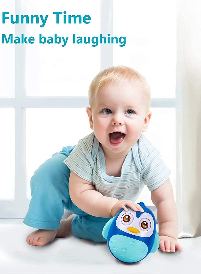 SYOSI Baby Toys 6 To 12 Months Developmental, Tummy Time Toys, Penguin Tumbler Wobbler for Infant Boy Girl Gifts Toy with Soothing Tinkling Sound, Perfect Sensory Toy for Children Blue - Image 3