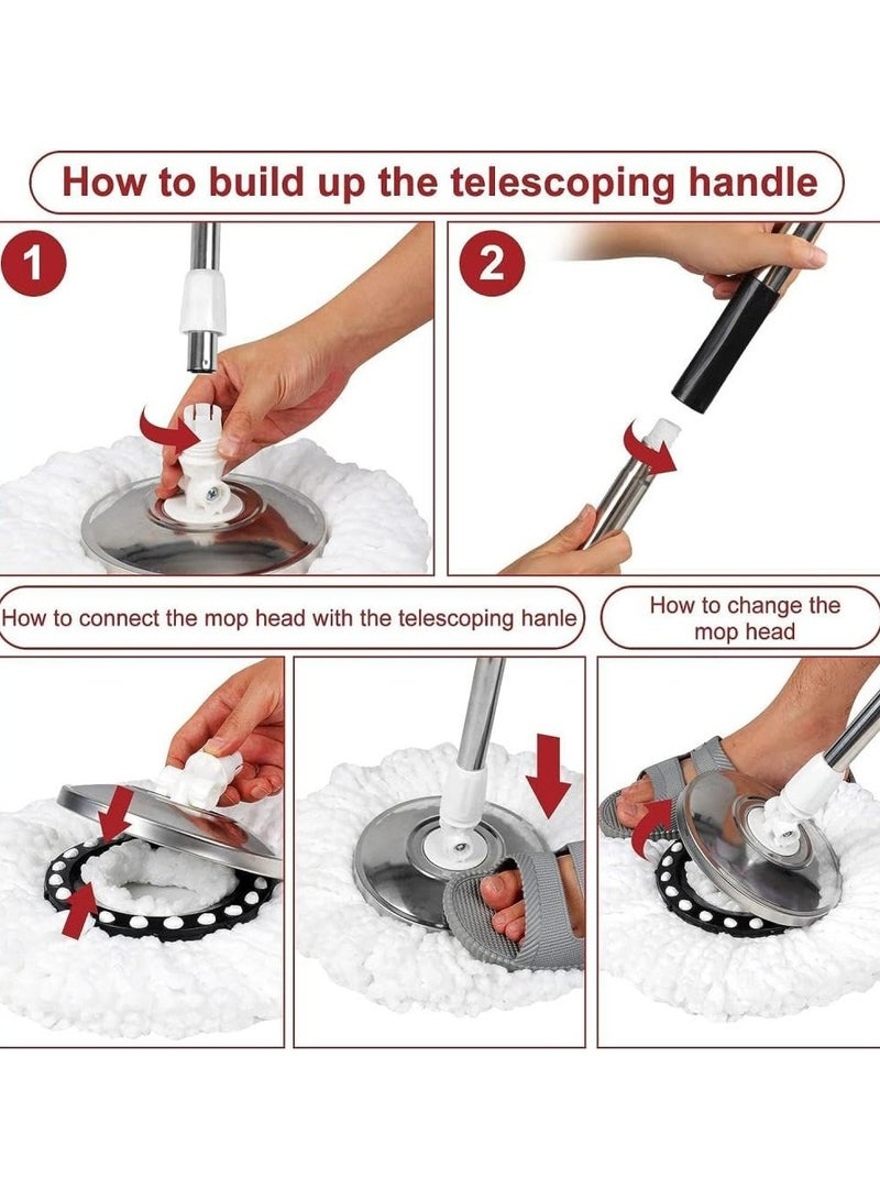 Oasisgalore 1 Set 360° Spinning Floor Mop and Bucket - Image 3