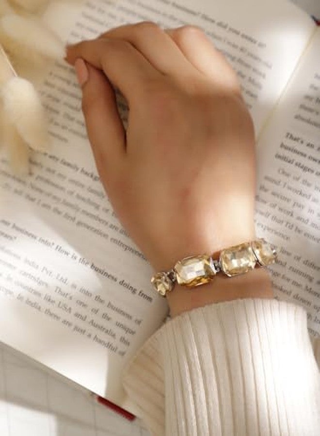 Rubans Women Brass Cubic Zirconia Silver-Plated Link Bracelet - Image 3