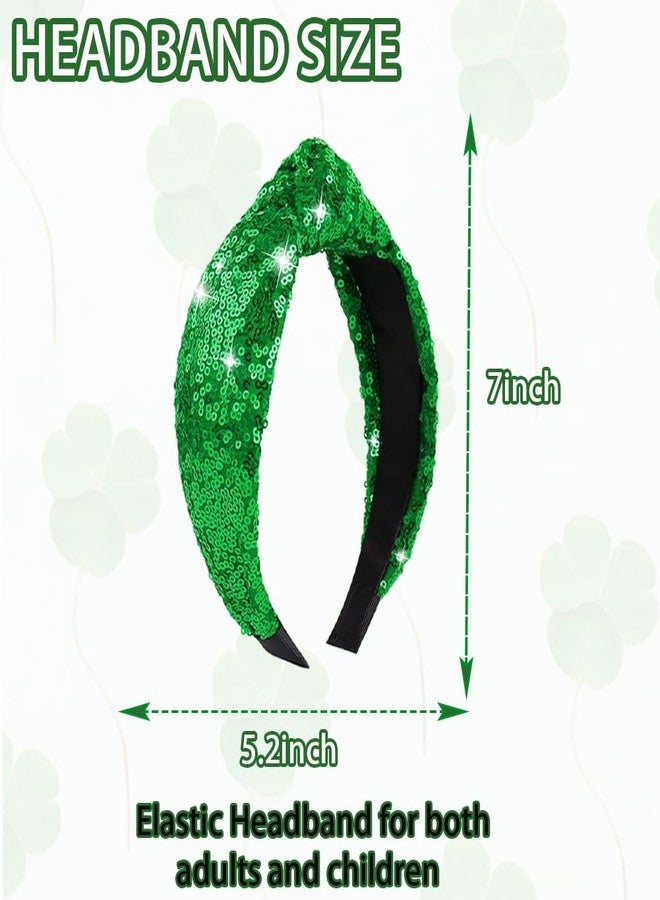 RUPOFUZA St. Patrick’s Day Headbands Knotted Irish Green Clover Shamrock Headbands St Patricks Hair Accessories - Wide Hair Bands for Women and Girls - Image 4