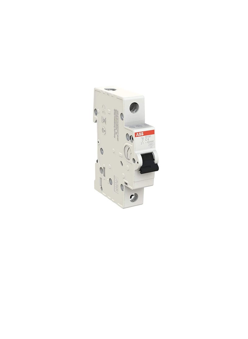 ABB SH201-C6 Miniature Circuit Breaker, 1 Pole, 6 Amp (ABB2CDS211001R0064) - Image 3