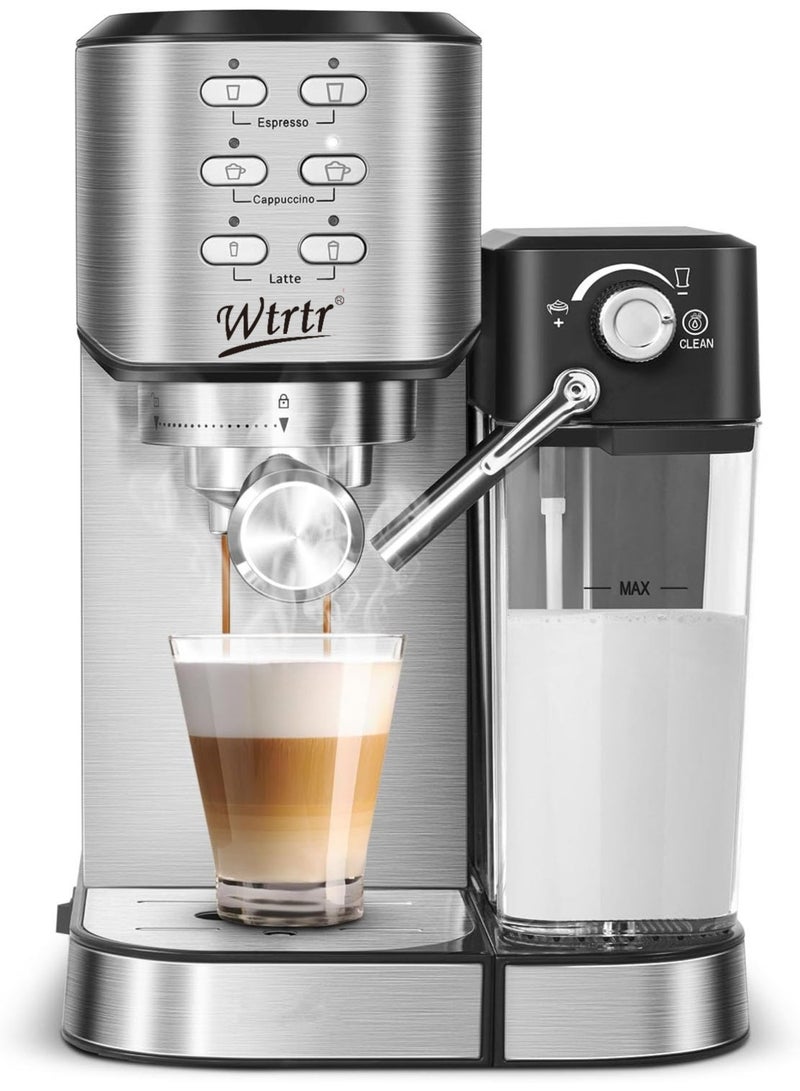 Wtrtr آلة قهوة ووترا One-Touch CoffeeHouse، إسبريسو، كابتشينو ولاتيه، مع خافق حليب أوتوماتيكي (ضمان سنة واحدة) - Image 1
