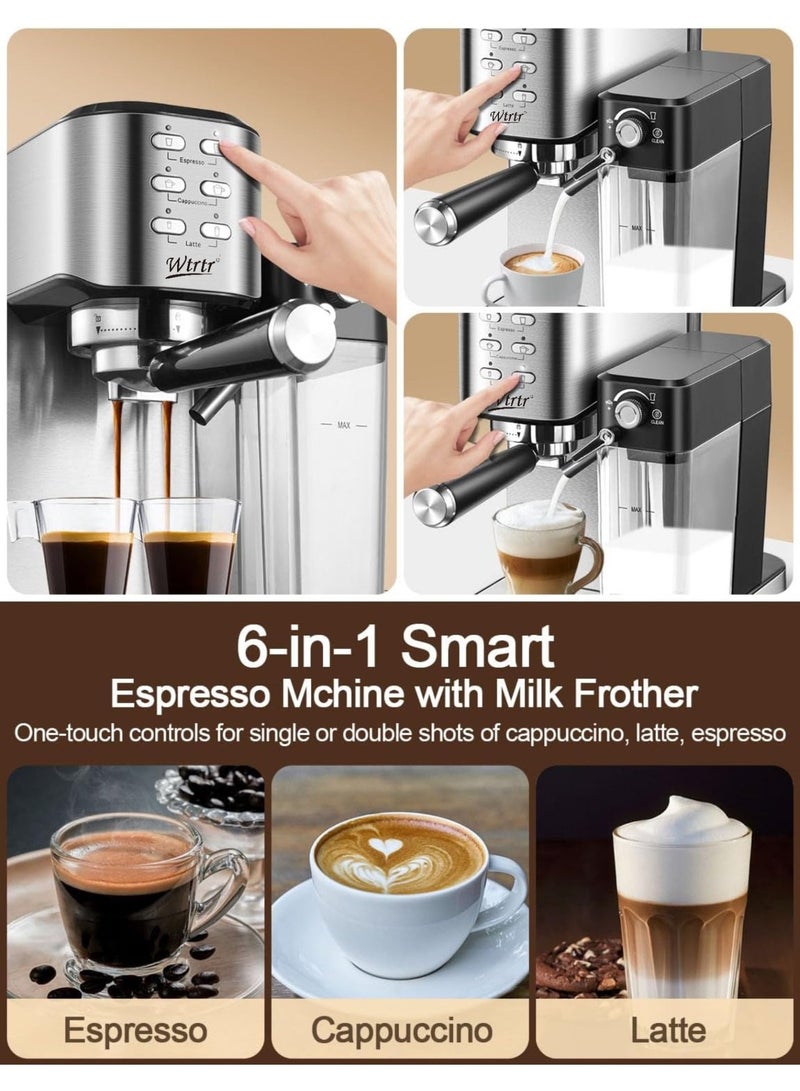 Wtrtr آلة قهوة ووترا One-Touch CoffeeHouse، إسبريسو، كابتشينو ولاتيه، مع خافق حليب أوتوماتيكي (ضمان سنة واحدة) - Image 2