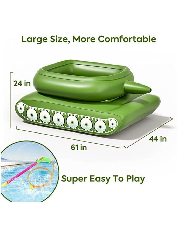 LEDIN - Inflatable Pool Floats Pool Floaties with Water Squirt Gun Inflatable Tank Float with Cannon for Kids and Adults Giant Inflatable Pool Floats for Adults - Image 1