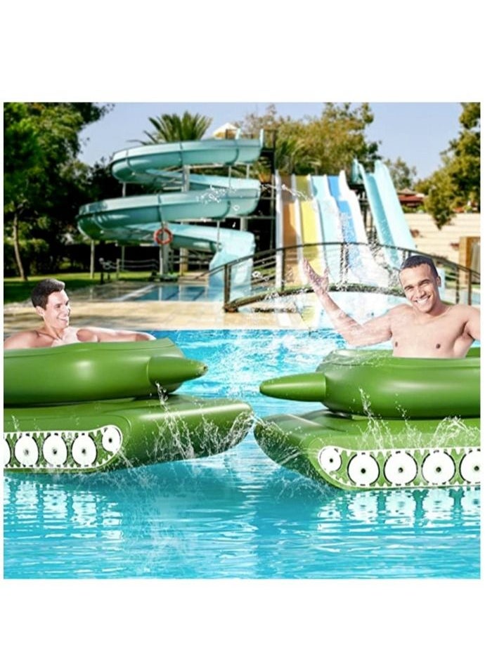 LEDIN - Inflatable Pool Floats Pool Floaties with Water Squirt Gun Inflatable Tank Float with Cannon for Kids and Adults Giant Inflatable Pool Floats for Adults - Image 1