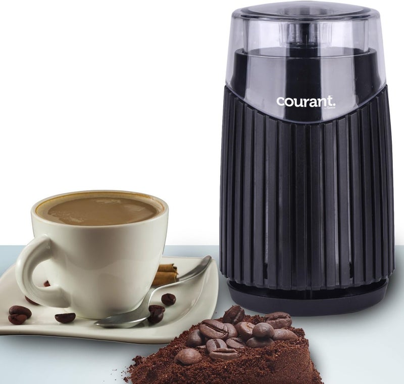 COURANT Electric Coffee Grinder One Touch, Coffee Bean and Spice Grinder, With Heavy-Duty Stainless Steel Blades Durable Base,150 Watt Powerful Motor, Black - Image 5