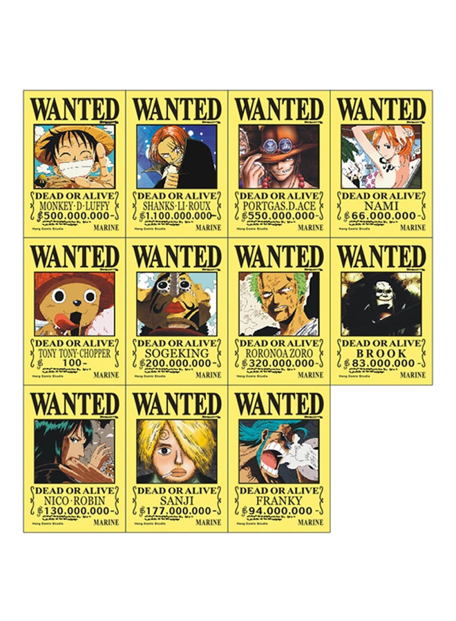 11-Piece Animation Wanted Poster Set Multicolour 20x15cm - Image 1