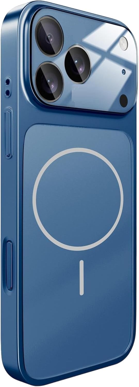 Midkart Case Compatible with iPhone 17 Pro Max 6.9 inch Release 2025 Glass Matte Cover Protective with Camera Protection, Navy Blue - Image 1