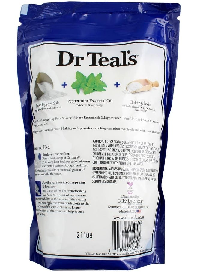 Dr Teal's Epsom Salt Foot Soak, Cooling Peppermint, 32 Ounce (Pack Of 2)  - Image 3