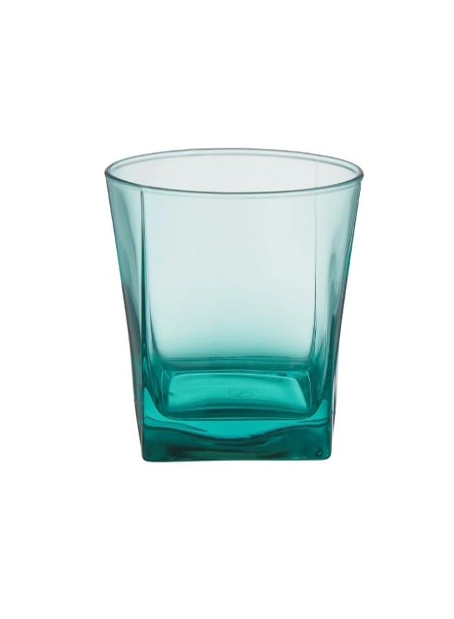 باساباتشي Pasabahce Juice,Tea and Water Colored Cups Set of 6 – Carre- 310ml -Green Color-Bulgarian Made - Image 2