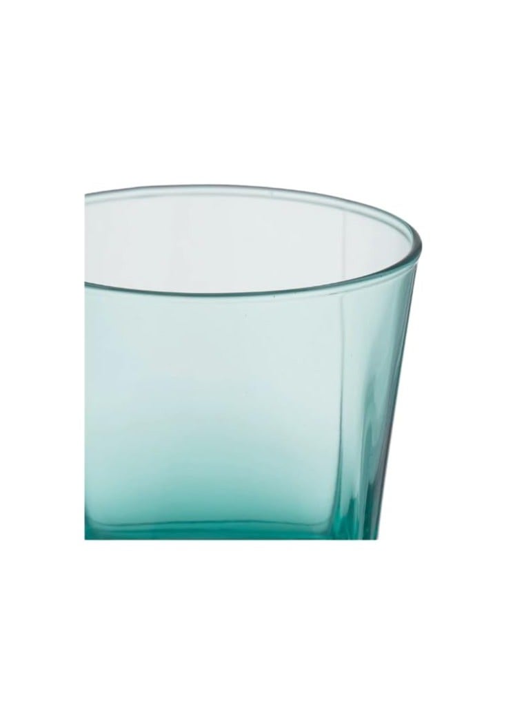 باساباتشي Pasabahce Juice,Tea and Water Colored Cups Set of 6 – Carre- 310ml -Green Color-Bulgarian Made - Image 4