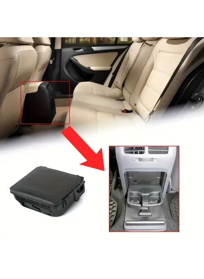 Center Armrest Box With Rear Cup Holder For Volkswagen Jetta Mk5 Golf Mk6 6th Generation Mkvi 1k0 862 532c Black Console Center Armrest Box Vehicle Cup Holder Sleek Armrest Design Durable Plastic Construction - Image 3