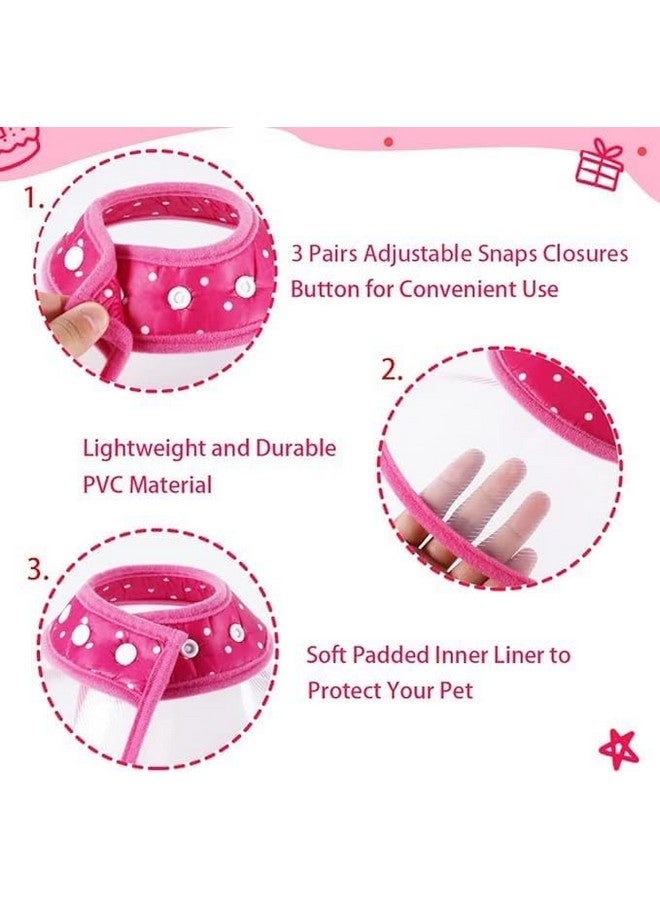 Pets Empire Recovery Pet Cone Elizabethan Collar Dog Puppy Cat Rabbit Pet Remedy Wound Healing Recovery Collar Protective Adjustable With Breathable Soft Edge Pink (Large) - Image 4