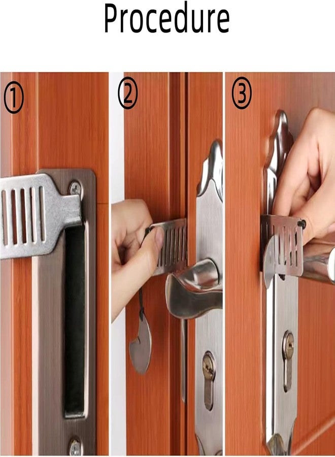 GALV Portable Door Lock for Travel Improved Stainless Steel Travel Door Locks for Hotel Rooms Apartment Home College Security Device,Safety Door Stopper,Hotel Security Tool (Silver) - Image 4