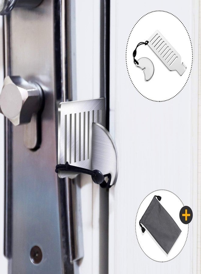 GALV Portable Door Lock for Travel Improved Stainless Steel Travel Door Locks for Hotel Rooms Apartment Home College Security Device,Safety Door Stopper,Hotel Security Tool (Silver) - Image 5