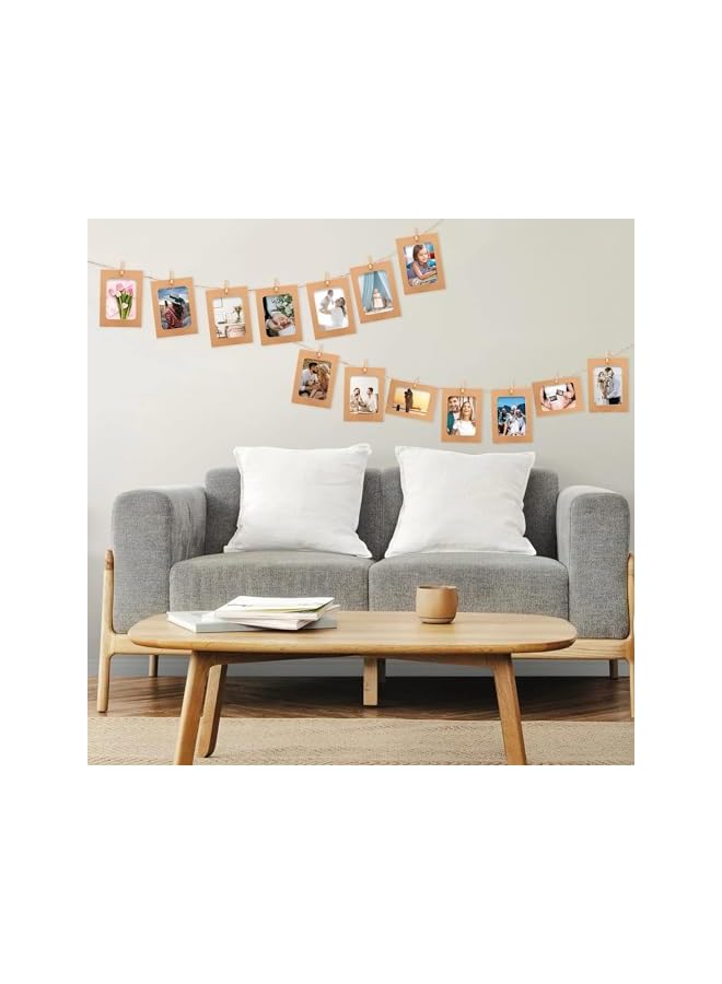 The Bros 20Pcs Paper Photo Frames, 4x6 Inch Kraft Paper Picture Frames, Hanging Photo Display Banner, DIY Clip Photo Display Holders for Home, Office, Wedding, and Party Decor - Image 5
