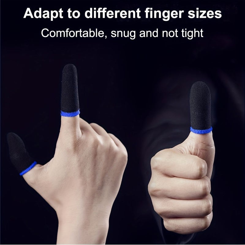 50 Game Finger Sleeves with 1 Light Blue Storage Box Anti Slip Esports Gaming Set Ultra Thin Mobile Gaming Finger Sleeves Sensitive Durable Breathable Comfortable Snug Fit Non Tight Sweat Proof Touchscreen Compatible for Precision Gaming - Image 3