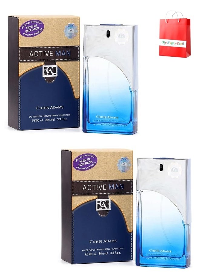 Chris Adams - 2 Piece Set Chris Adams Active Man Perfume 100 ML - Image 1
