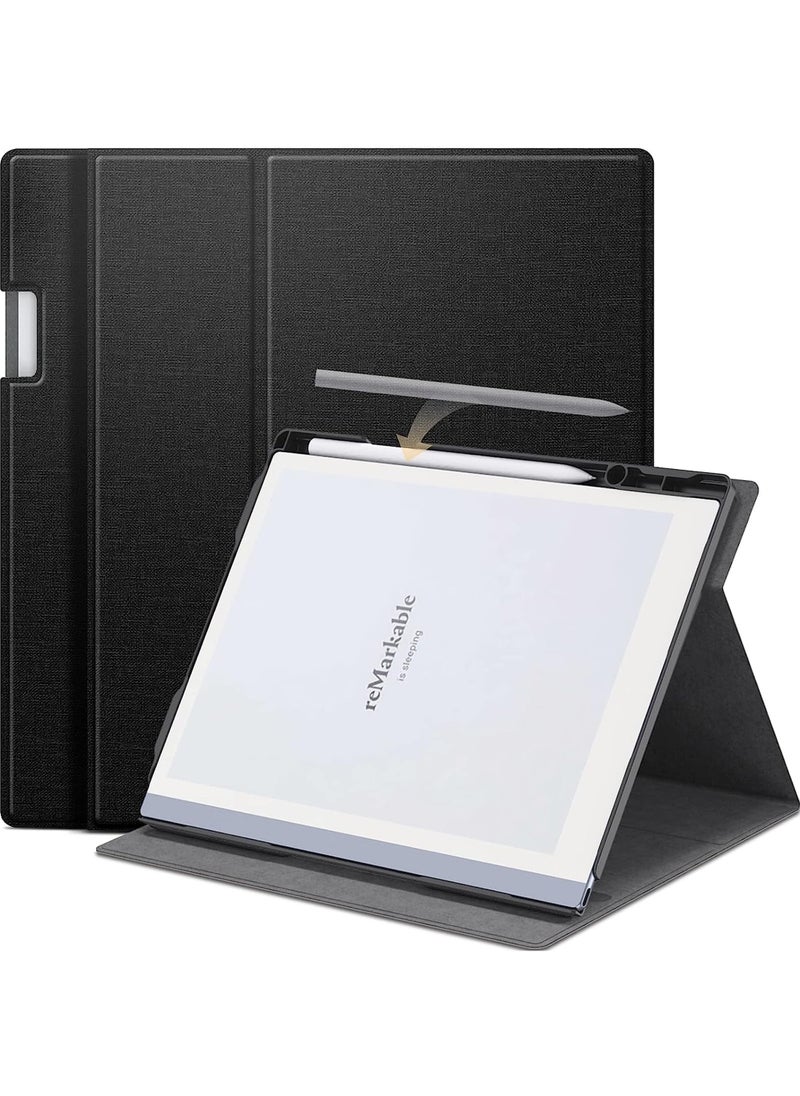 Captaintech Case for Remarkable 2 Paper Tablet- Multi-Viewing Adjustable Folding Book Folio Cover - with Built-in Pen Holder - for 10.3 2020 Released  - Image 1