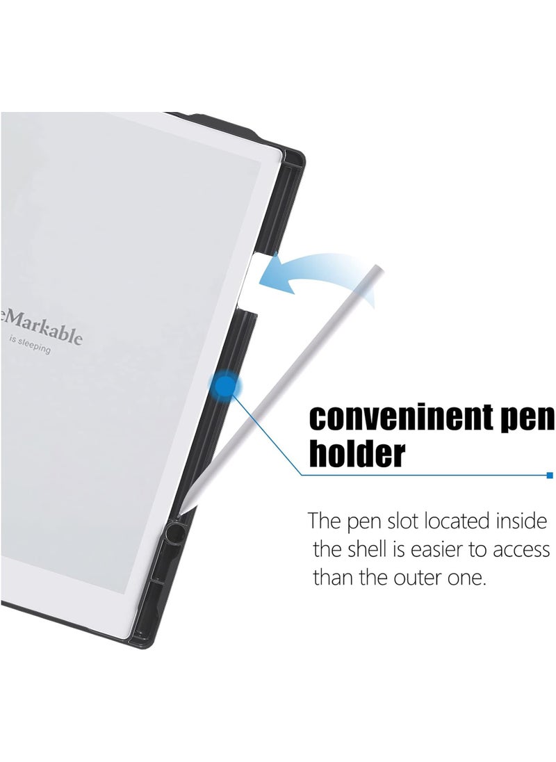 Captaintech Case for Remarkable 2 Paper Tablet- Multi-Viewing Adjustable Folding Book Folio Cover - with Built-in Pen Holder - for 10.3 2020 Released  - Image 2