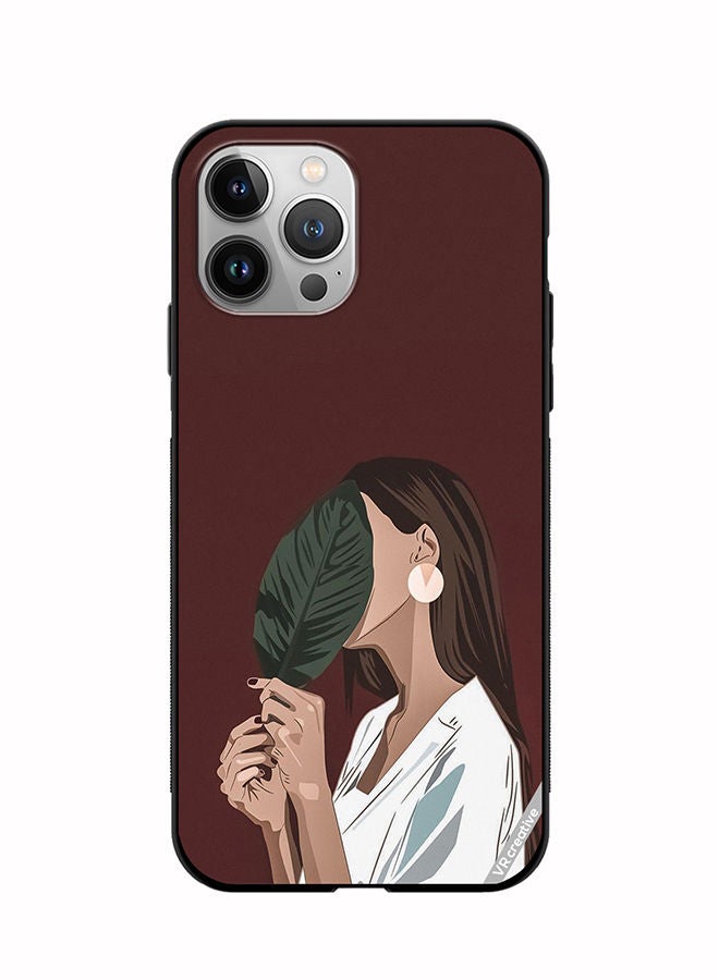 VR CREATIVE غطاء حماية لجهاز آبل آيفون 11 برو بتصميم فتاة ورقة متعدد الألوان - Image 1