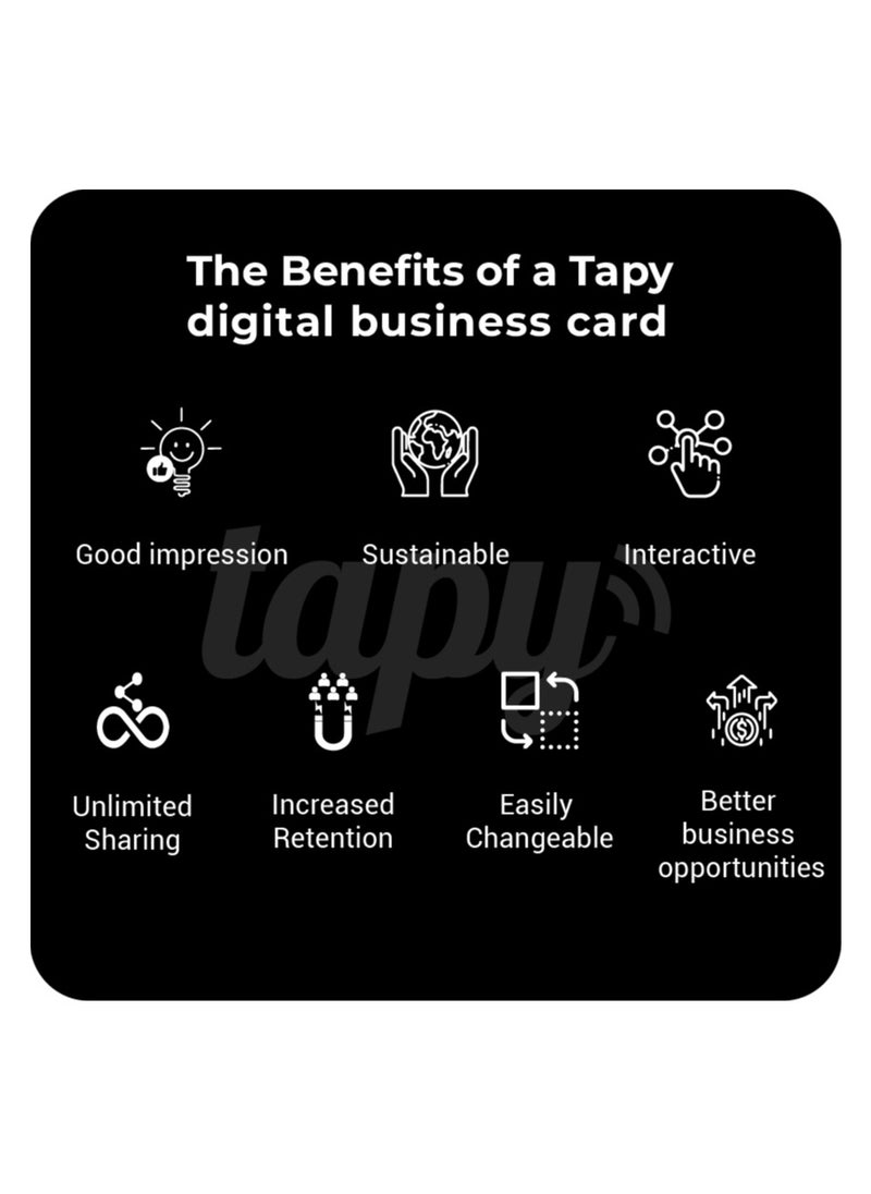 tapy - Tapy NFC Digital Business Card Premium Cherry  wood Smart Card Instant Networking Contactless Technology iOS and Android Compatible Powered by Microsoft - Image 1