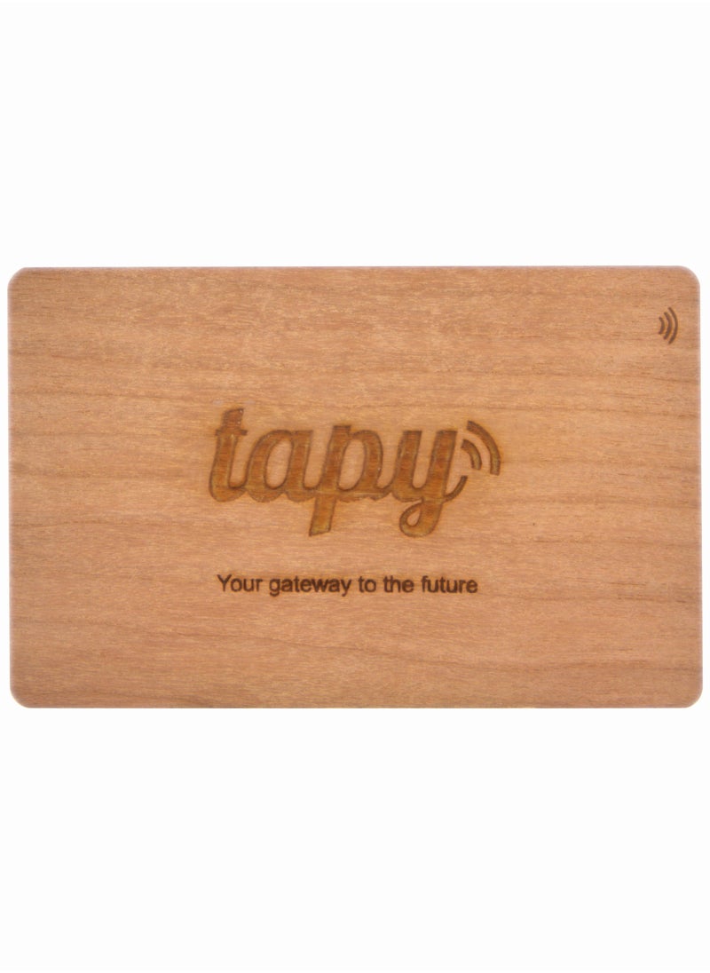tapy - Tapy NFC Digital Business Card Premium Cherry  wood Smart Card Instant Networking Contactless Technology iOS and Android Compatible Powered by Microsoft - Image 1
