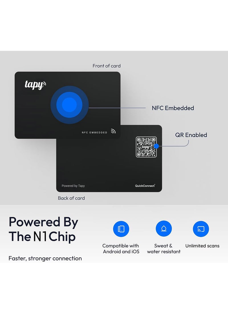 tapy - Tapy NFC Digital Business Card Premium Cherry  wood Smart Card Instant Networking Contactless Technology iOS and Android Compatible Powered by Microsoft - Image 1