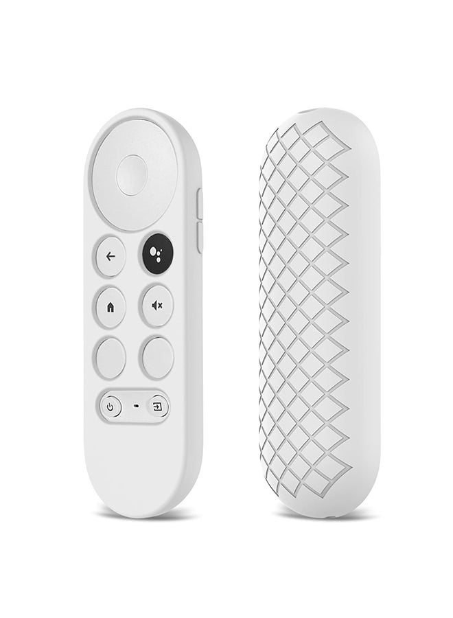 O Ozone Silicone Case For Google Chromecast with Google TV 2020 Voice Remote, Anti Slip Protective Case Holder Skin Shockproof Bumper Cover - White