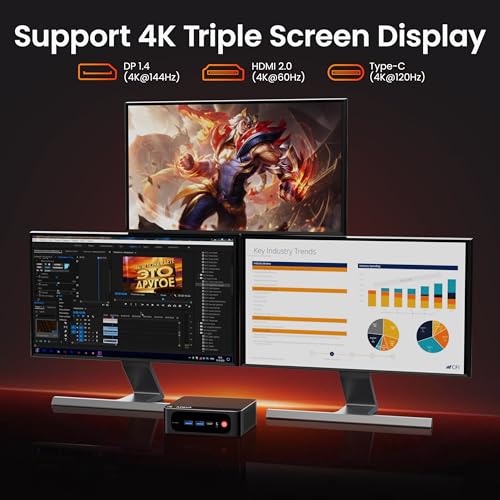 Beelink Mini PC, SER5 Pro 5825U AMD Ryzen 7 (Up to 4.5GHz) 16GB DDR4 500GB PCle 3.0 SSD Mini Desktop Computer, 2.5G LAN, Wifi6/BT5.2,HDMI/DP/Type-c/4K Triple Display Windows 11 Pro Micro PC - Image 5
