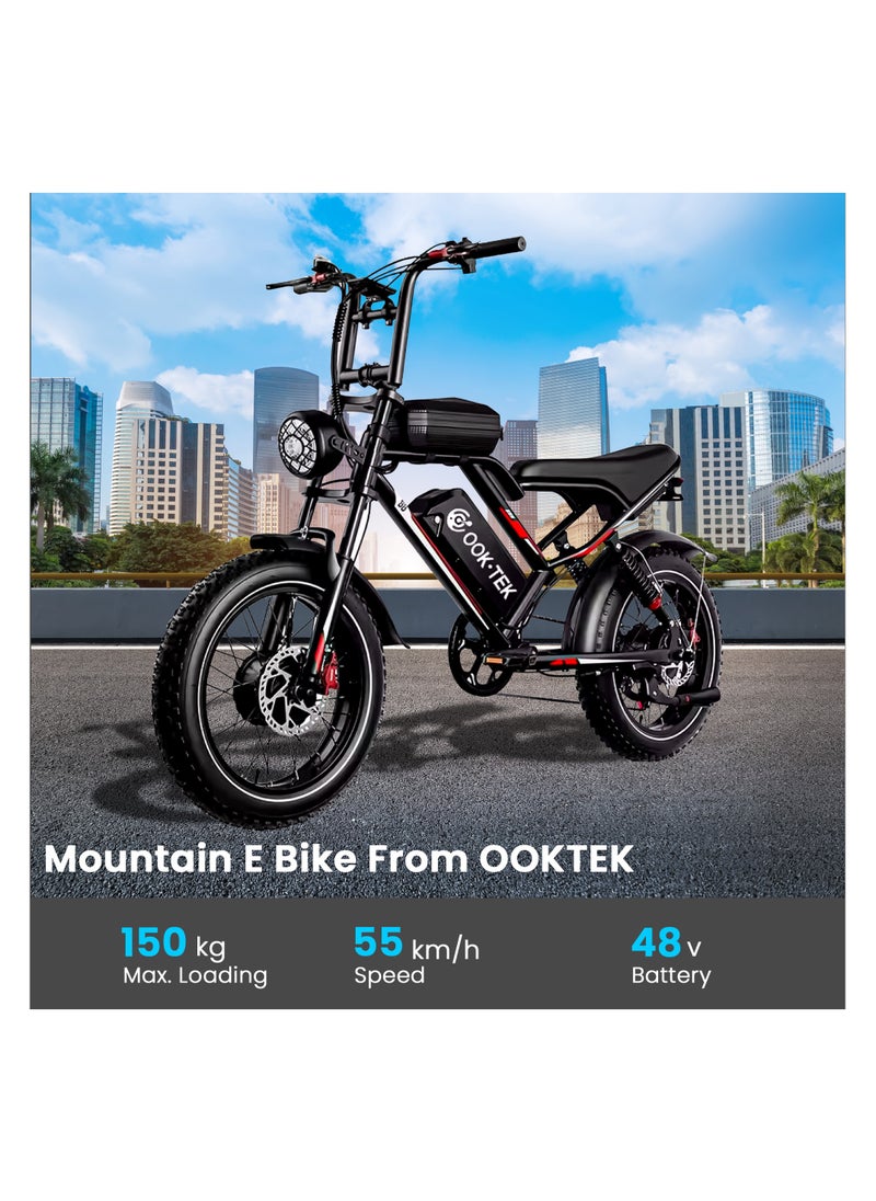 ook-tek OOKTEK Mountain E-Bike with 48V 17.5AH Lithium Battery, 1000W Motor, 50km/h Top Speed  - Image 2