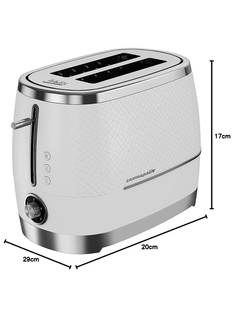 Beko 2 Slice Toaster, Extra Wide Slot, Defrost, Reheat & Cancel Functions, Variable Browning, Detachable Crumb Tray 900 W TAM8202CR White - Image 3