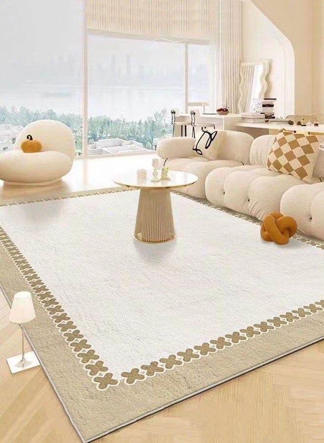 Optico Area Rug, Soft and Imitation Cashmere Large Rugs for Bedroom, Non Slip and Easy to Care Household Carpet, Nordic Style Soft Plush Geometric Rugs, Bedroom Decorative Mat, Hallway Mat Carpet for Living Room Bedroom Dining Room Office - Image 1