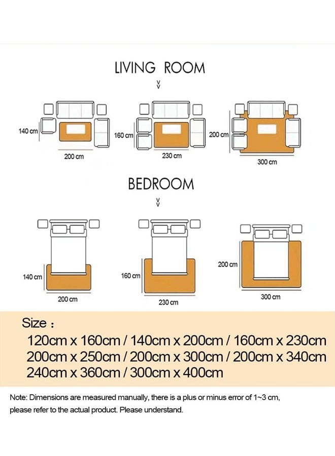 Optico Area Rug, Soft and Imitation Cashmere Large Rugs for Bedroom, Non Slip and Easy to Care Household Carpet, Nordic Style Soft Plush Geometric Rugs, Bedroom Decorative Mat, Hallway Mat Carpet for Living Room Bedroom Dining Room Office - Image 2
