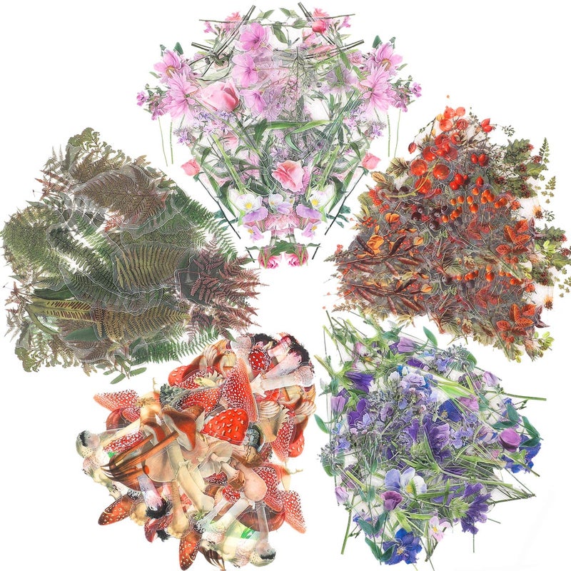pengxiaomei 200 Pcs Floral Scrapbooking Vintage Stickers SelfAdhesive Flowers Stickers for Journaling Card Making Scrapbook Style Wall Notebook Letters Window DIY Mixed Style Assorted Multicolor