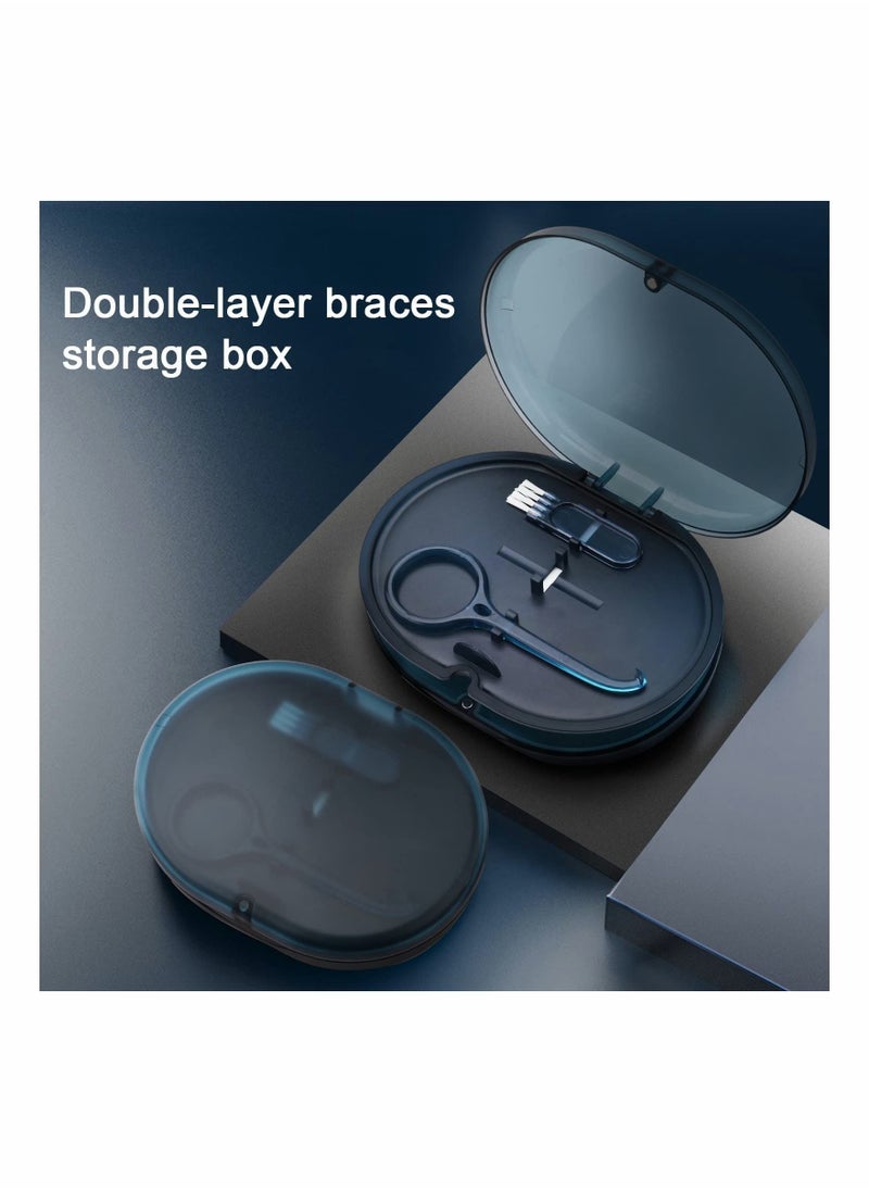SYOSI - Retainer Case Portable Denture Bath Case Denture Box Dental Storage Container with Denture Cleaner Brush Denture Container Portable False Teeth Storage Container for Travel Retainer Cleaning - Image 1