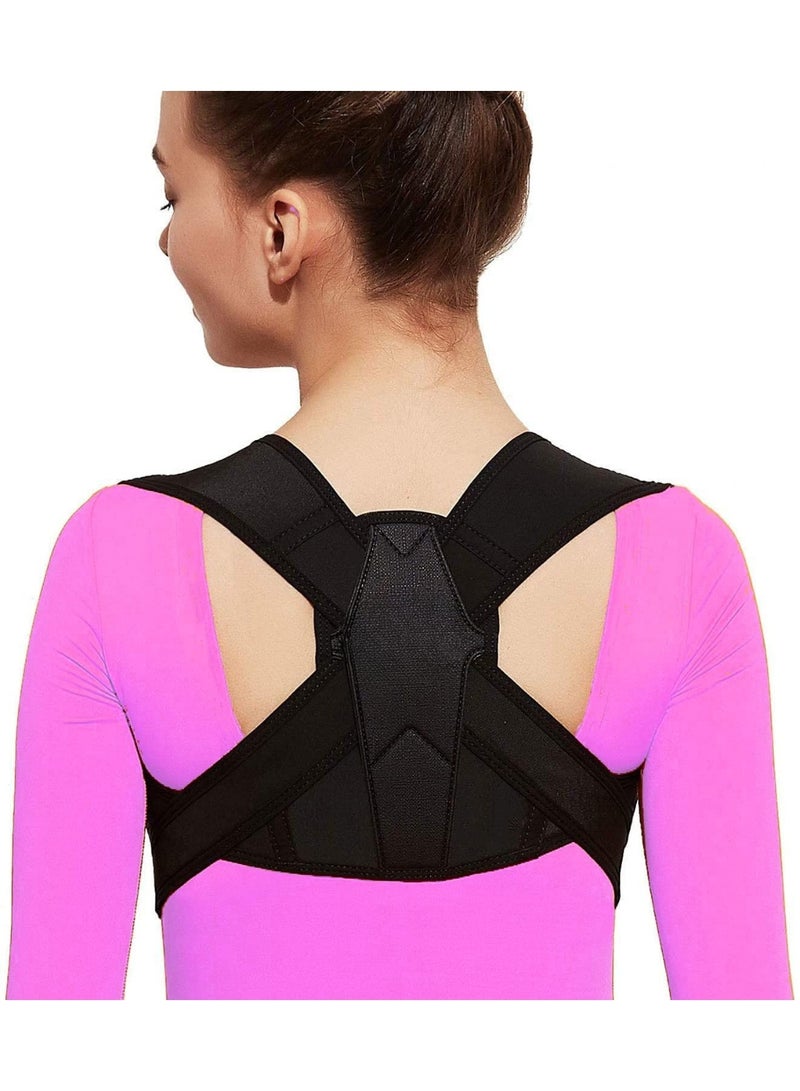 Arabic: مصحح وضعية الظهر للسيدات والرجال – دعامة ظهر علوي قابلة للتعديل، دعامة تنفسية لتقويم الظهر وتخفيف آلام الرقبة والكتف والترقوة – مقاس حر، غير سام - Image 1