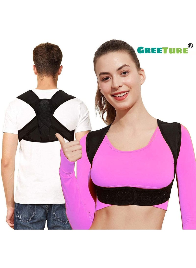Arabic: مصحح وضعية الظهر للسيدات والرجال – دعامة ظهر علوي قابلة للتعديل، دعامة تنفسية لتقويم الظهر وتخفيف آلام الرقبة والكتف والترقوة – مقاس حر، غير سام - Image 2