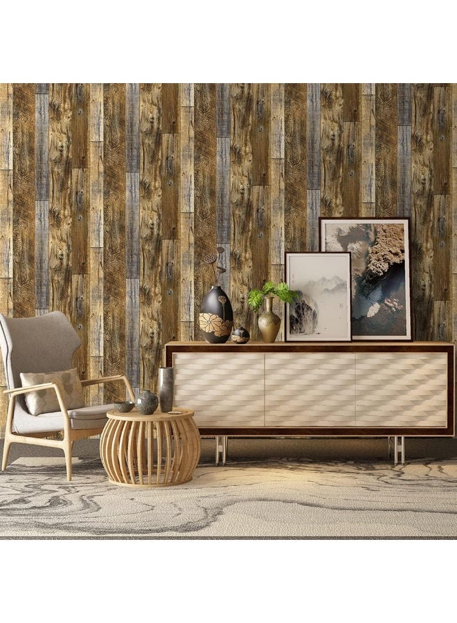 بتيمفم ورق جدران خشبي قابل للتقشير واللصق، ورق لاصق ذاتي بنقشة حبيبات الخشب البني، غلاف فينيل مقاوم للماء وقابل للإزالة للخزائن والأثاث والرفوف وأسطح العمل - Image 4