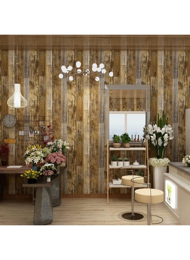 بتيمفم ورق جدران خشبي قابل للتقشير واللصق، ورق لاصق ذاتي بنقشة حبيبات الخشب البني، غلاف فينيل مقاوم للماء وقابل للإزالة للخزائن والأثاث والرفوف وأسطح العمل - Image 5