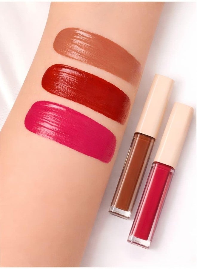 Aasakt 4 in 1 Liquid Lipstick Combo Set, Red and Nude Shades, Long Lasting Matte Finish - Image 3