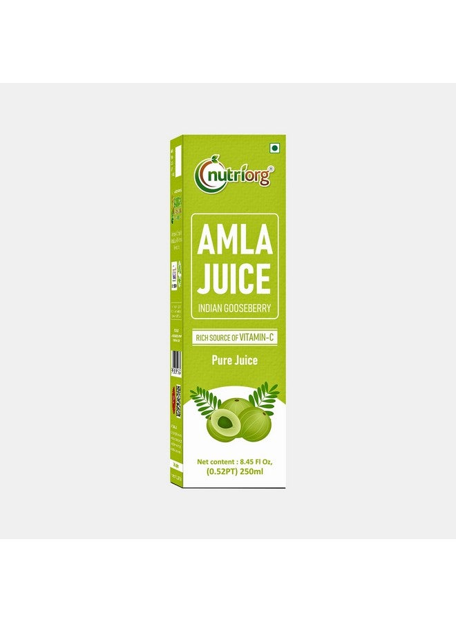 nutriorg Nutriorg Amla Juice 250ml | Amla Juice for Hair & Skin | Rich in Vitamin C | Cold-Pressed Indian Gooseberry | Detox Immunity Boosting | No Added Sugar | Pure & Natural - Image 1