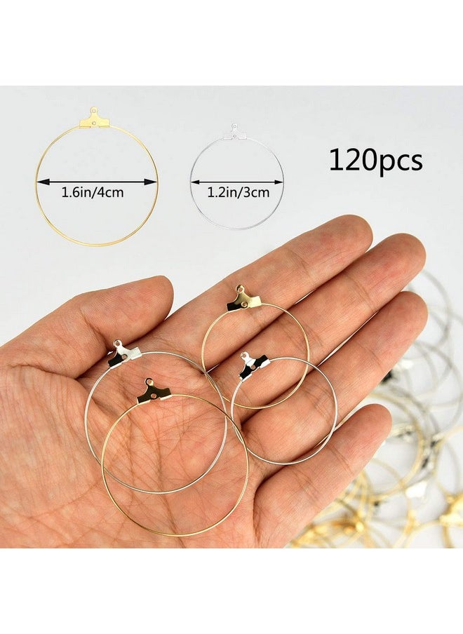 120Pcs Round Beading Hoop Earring Finding Component Accessories For Jewelry Making 2 Size (Gold And Sliver, 30Mm And 40Mm) - pzsku/ZAEA5DACF4C8D295A9AC8Z/45/_/1734348132/170a4d58-0ca8-4202-970d-76566205e7e9